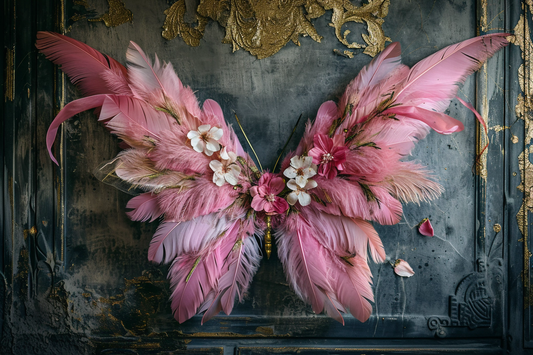 Pink Butterfly Wings Theme 20 - Backdrop Imperia Printed Backdrop