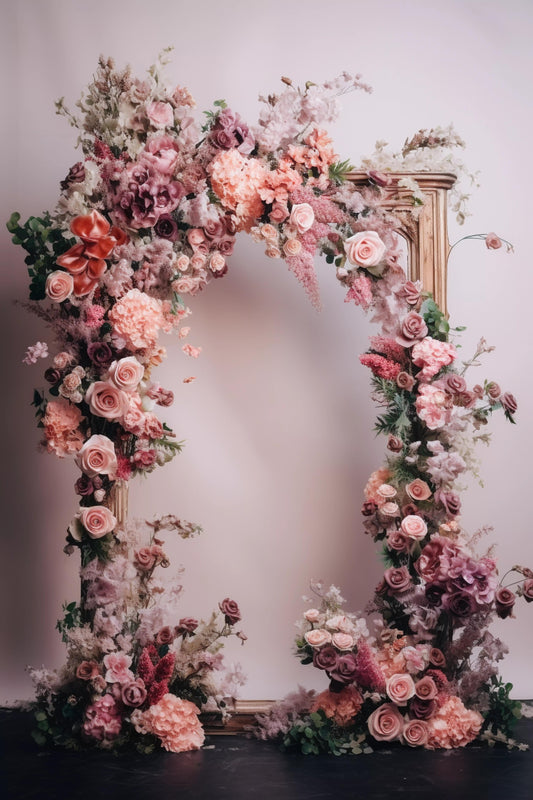 Pink Floral Backdrop For Maternity Shoot - Backdrop Imperia Printed Backdrop