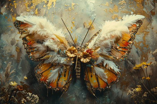 Multicolour Butterfly Wings Backdrop For Photoshoot - Backdrop Imperia Printed Backdrop