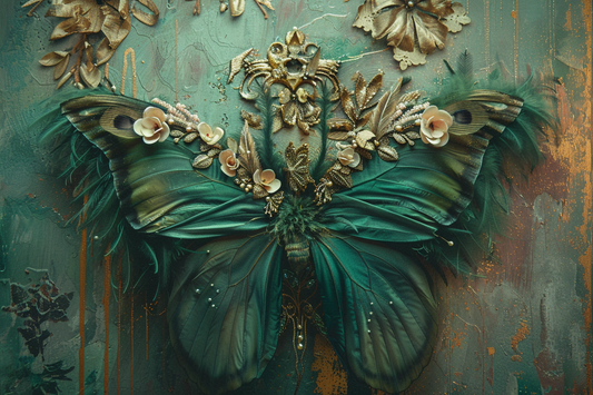Green Butterfly Wings Theme 8 - Backdrop Imperia Printed Backdrop