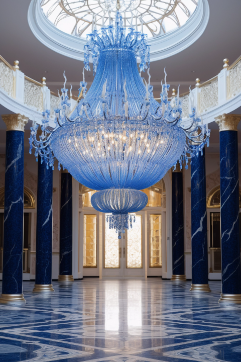 Beautifull Blue chandelier Theme For Model Shoot - Backdrop Imperia Printed Backdrop