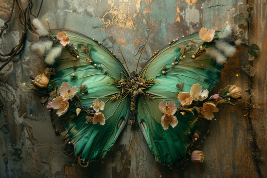 Green Butterfly Wings Theme 10 - Backdrop Imperia Printed Backdrop