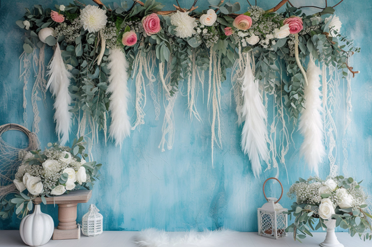 Beautiful Blue Boho Theme 2 - Backdrop Imperia Printed Backdrop