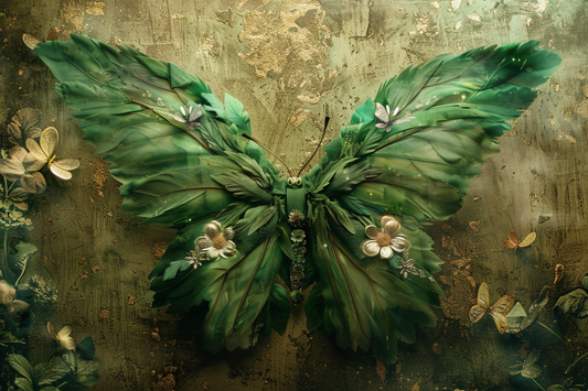 Green Butterfly Wings Theme 12 - Backdrop Imperia Printed Backdrop