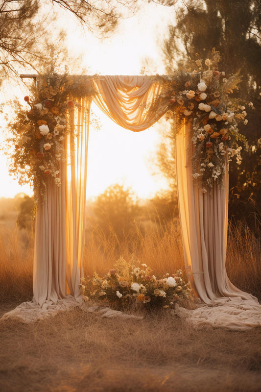 Beige Curtain Backdrop For Maternity Shoot - Backdrop Imperia Printed Backdrop