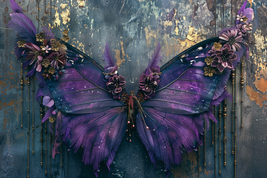 Purple Butterfly Wings Theme 15 - Backdrop Imperia Printed Backdrop
