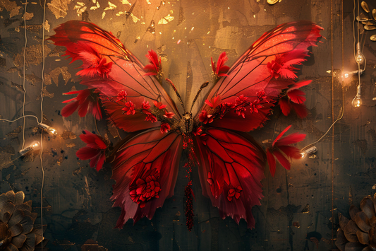 Red Butterfly Wings Theme 17 - Backdrop Imperia Printed Backdrop