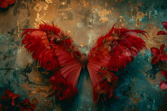 Red Butterfly Wings Theme 18 - Backdrop Imperia Printed Backdrop