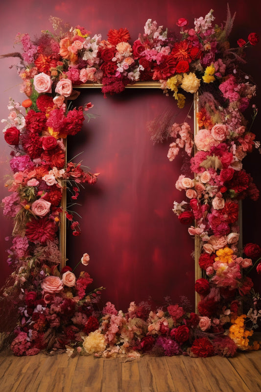 Mahroon Floral Backdrop For Maternity Shoot - Backdrop Imperia Printed Backdrop