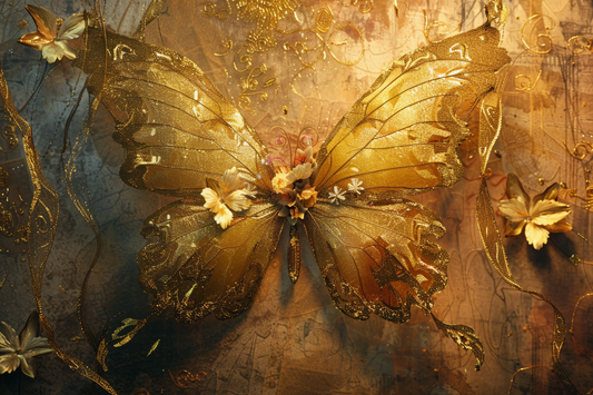 Gold Butterfly Wings Theme 3 - Backdrop Imperia Printed Backdrop