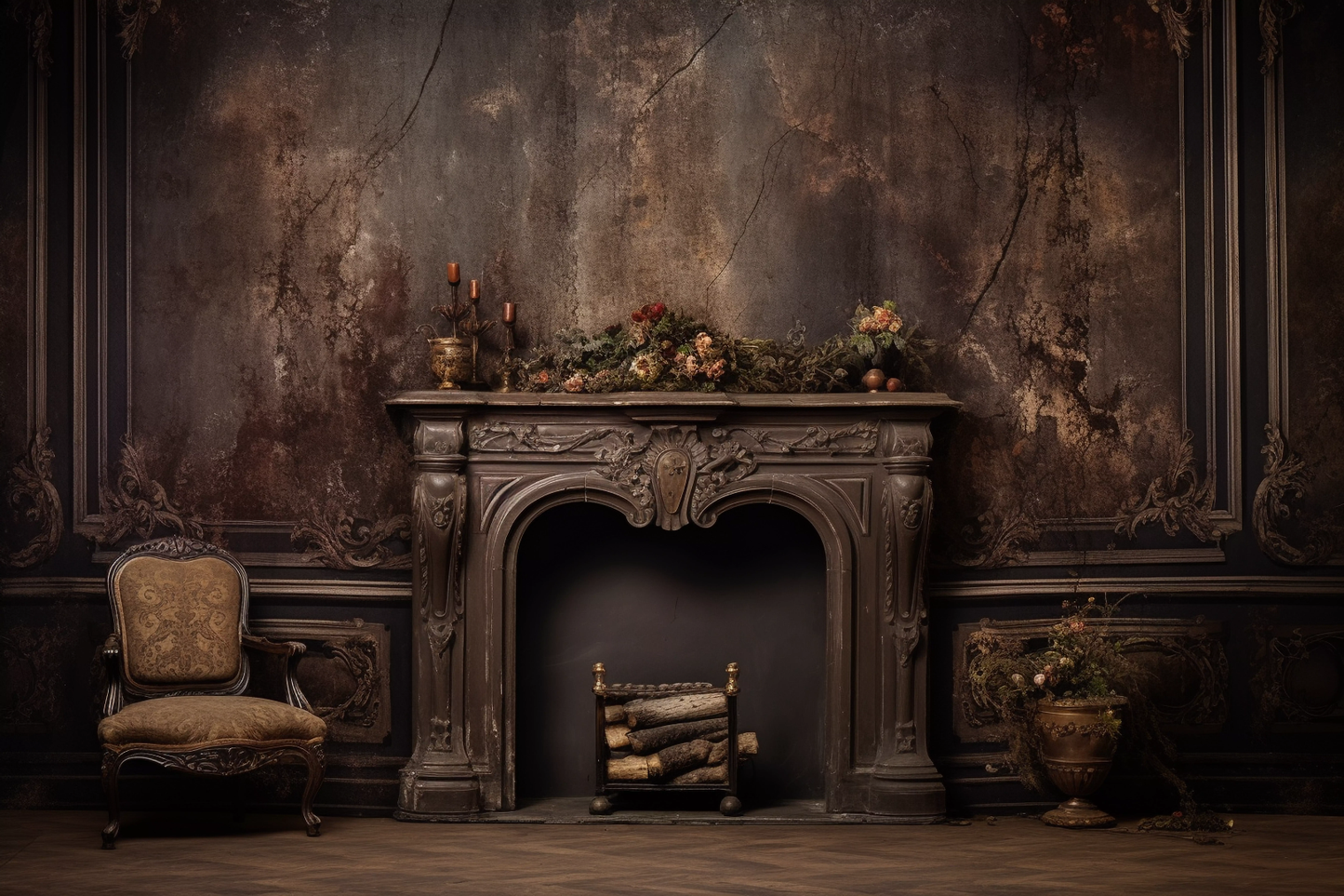 Classic Brown Vintage Theme 25 - Backdrop Imperia Printed Backdrop