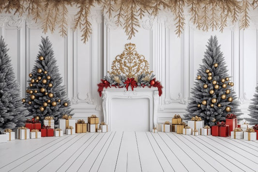 Elegant White Christmas Theme - Backdrop Imperia Printed Backdrop