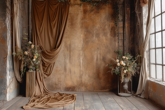 Classic Light Brown Vintage Theme 42 - Backdrop Imperia Printed Backdrop