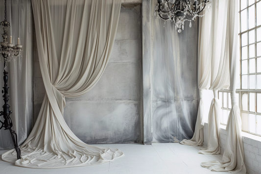 Classic White Brown Vintage Theme 44 - Backdrop Imperia Printed Backdrop