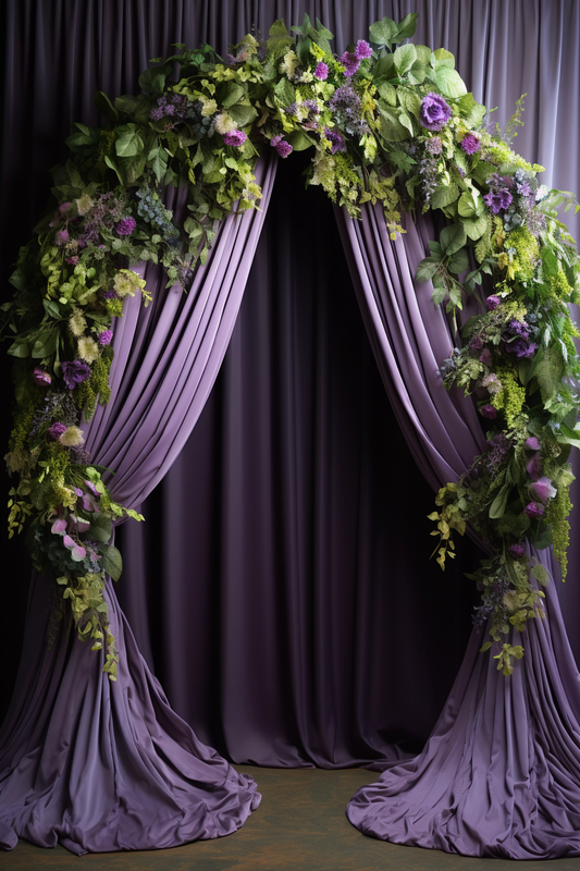 Purple Decorated Curtain Theme 3 -  Backdrop Imperia Printed Backdrop