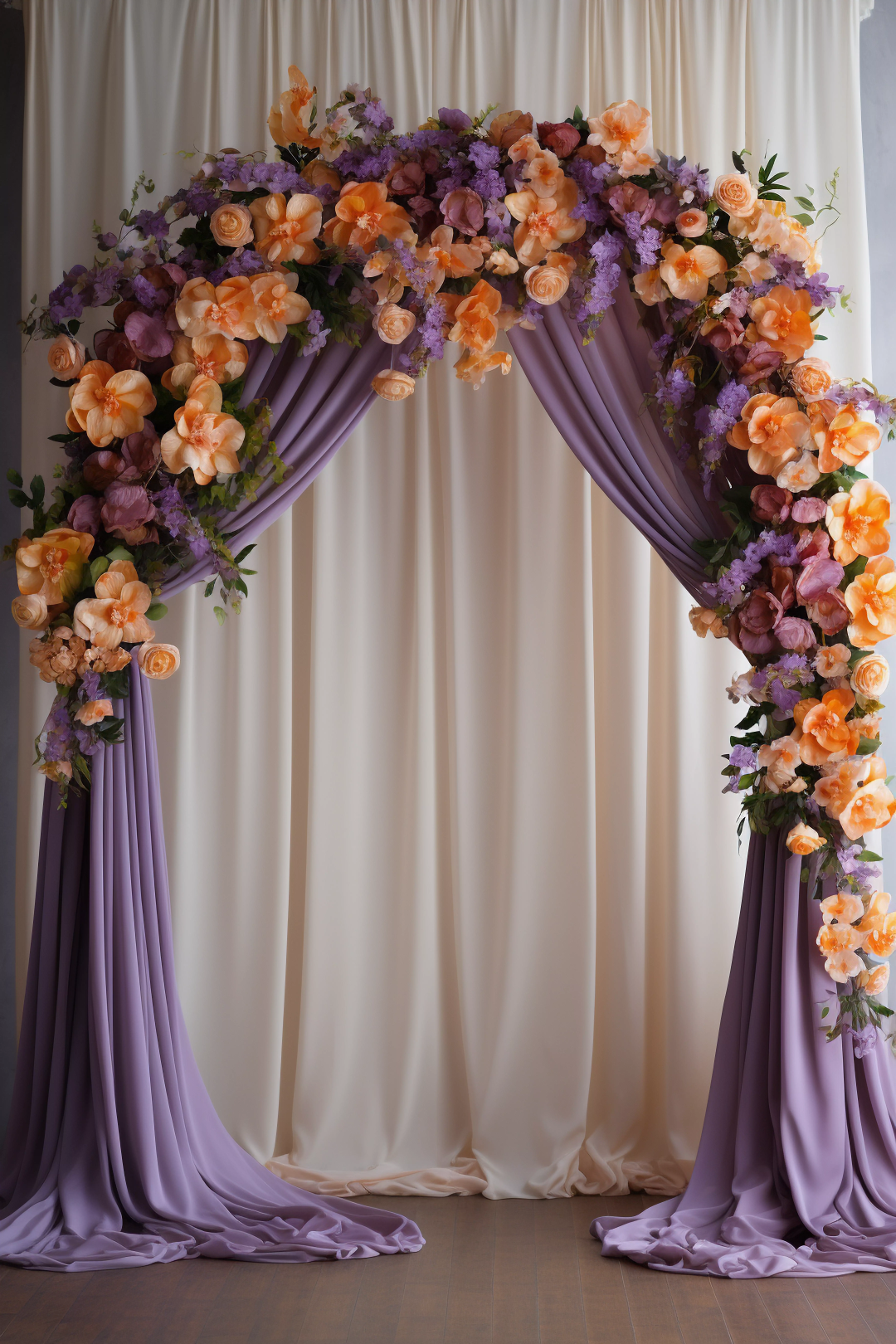 Purple Decorated Curtain Theme 10 -  Backdrop Imperia Printed Backdrop