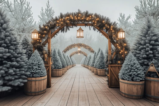 Winter Forest Path Christmas - Backdrop Imperia Printed Backdrop