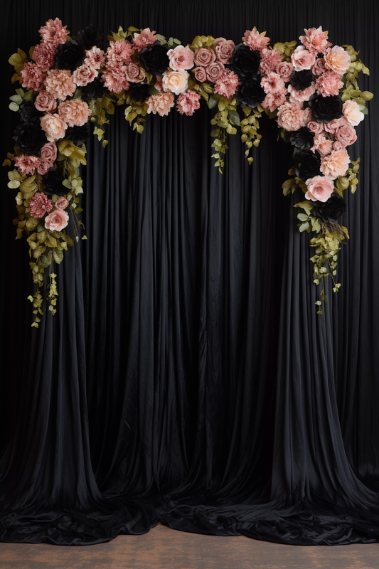 Black Decorated Curtain Theme 13 -  Backdrop Imperia Printed Backdrop