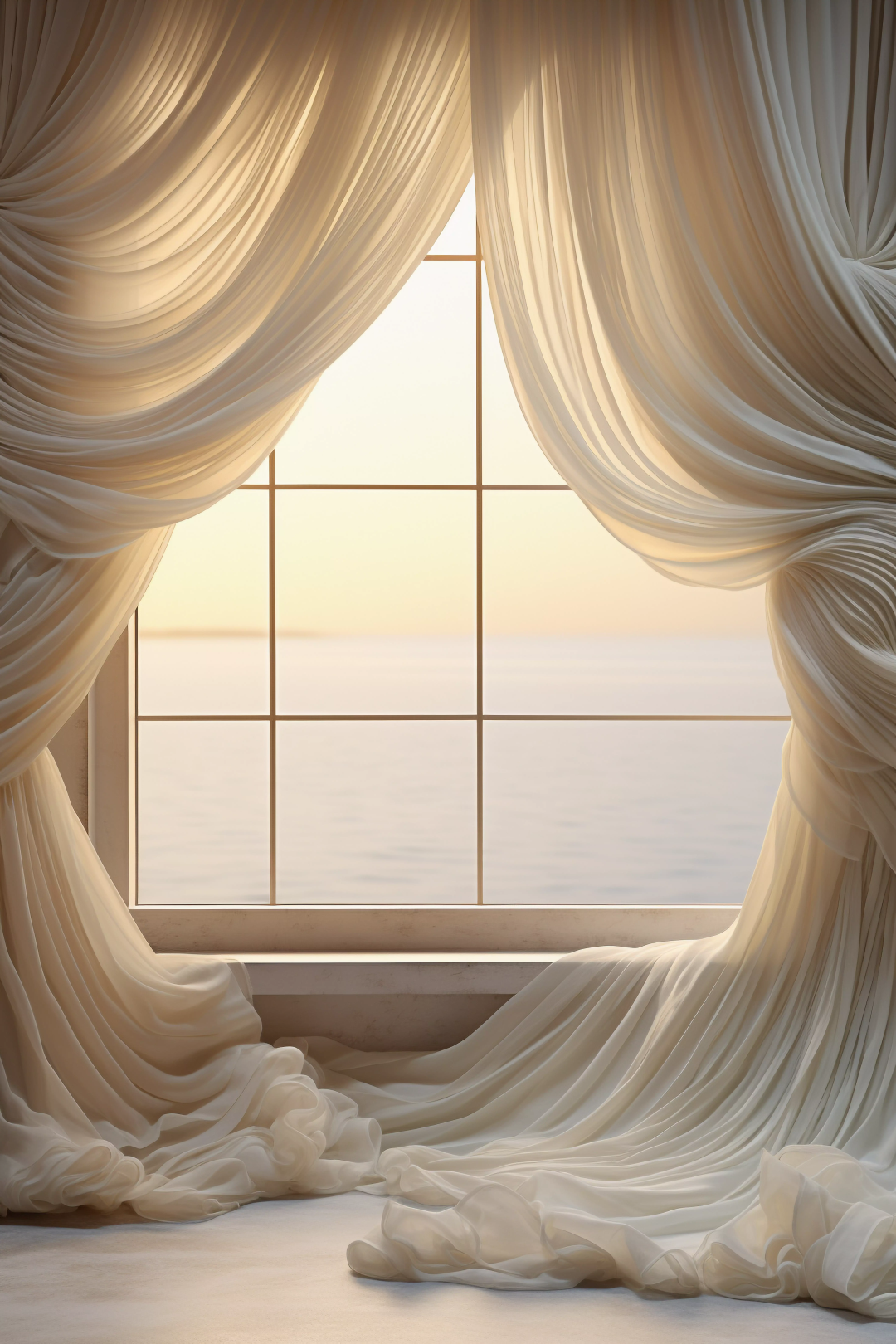 Beautifull Beige Curtain Theme  -  Backdrop Imperia Printed Backdrop