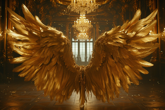 Golden Angel Wings Backdrop For Photoshoot - Backdrop Imperia Printed Backdrop