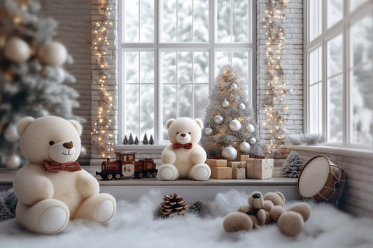 Christmas Teddy Bear Theme - Backdrop Imperia Printed Backdrop