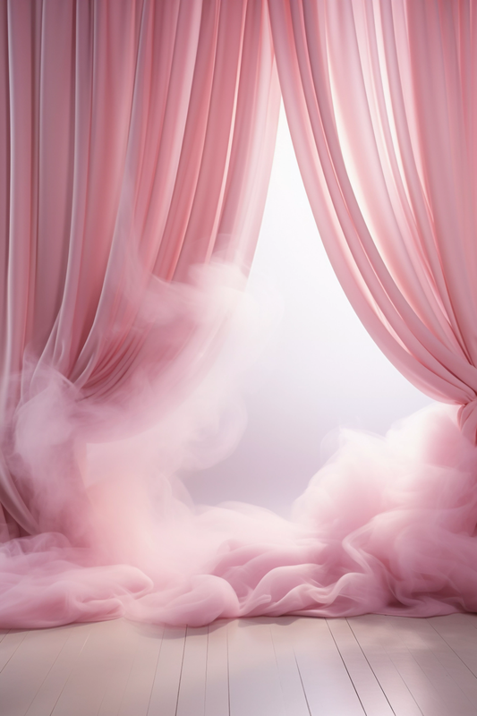 Smoky Pink Curtain Theme  -  Backdrop Imperia Printed Backdrop