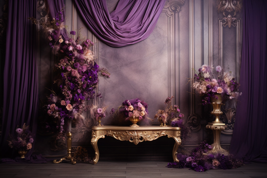 Classic Purple Vintage Theme 61 - Backdrop Imperia Printed Backdrop