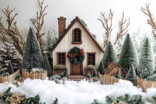 Chritsmas Beautifull Winter Hut Theme -  Backdrop Imperia Printed Backdrop