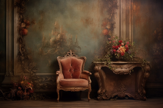 Classic Green Vintage Theme 63 - Backdrop Imperia Printed Backdrop