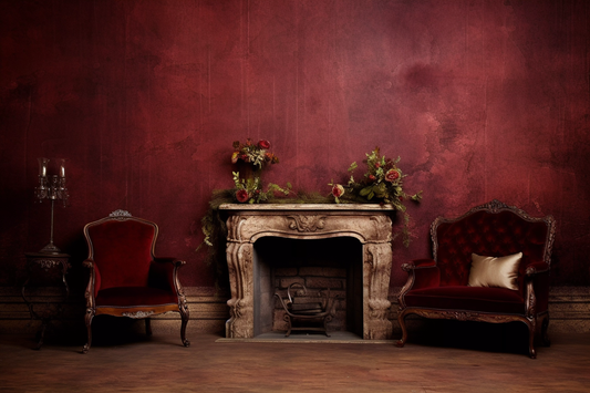 Classic Mahroon Vintage Theme 64 - Backdrop Imperia Printed Backdrop