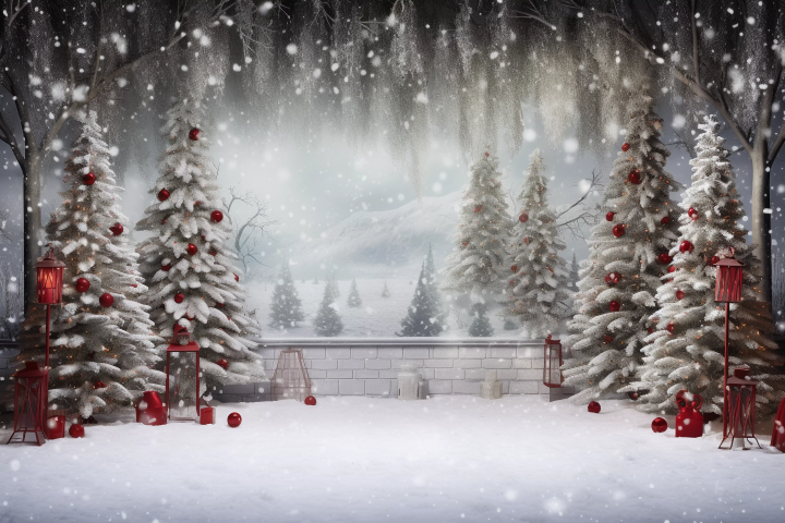 Beautifull Snowfall Christmas Theme - Backdrop Imperia Printed Backdrop