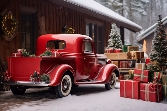 Beautifull Christmas Truck Theme - Backdrop Imperia Printed Backdrop