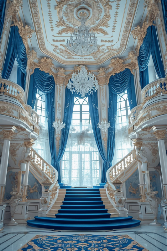 Beautifull Blue Luxury Theme For Model Shoot - Backdrop Imperia Printed Backdrop