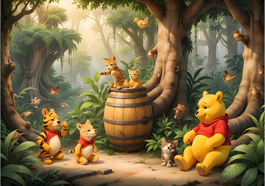 Pooh Jungle Theme For Kids - Backdrop Imperia Printed Backdrop