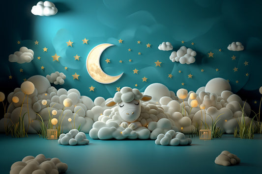 Beautifull Blue Cloud Theme For Kids - Backdrop Imperia Printed Backdrop