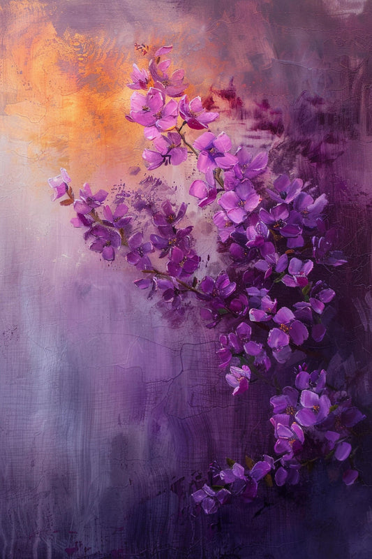 Beautiful Purple Floral Backdrop For Maternity Shoot - Backdrop Imperia Printed Backdrop