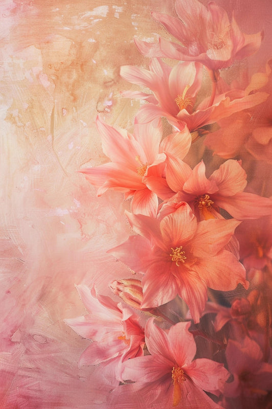Beautiful Pink Floral Backdrop For Maternity Shoot - Backdrop Imperia Printed Backdrop