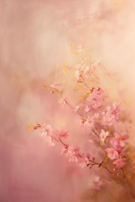 Beautiful Pink Floral Backdrop For Maternity Shoot - Backdrop Imperia Printed Backdrop