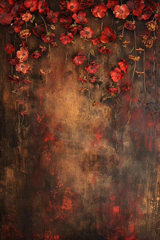 Beautiful Brown Floral Backdrop For Maternity Shoot - Backdrop Imperia Printed Backdrop